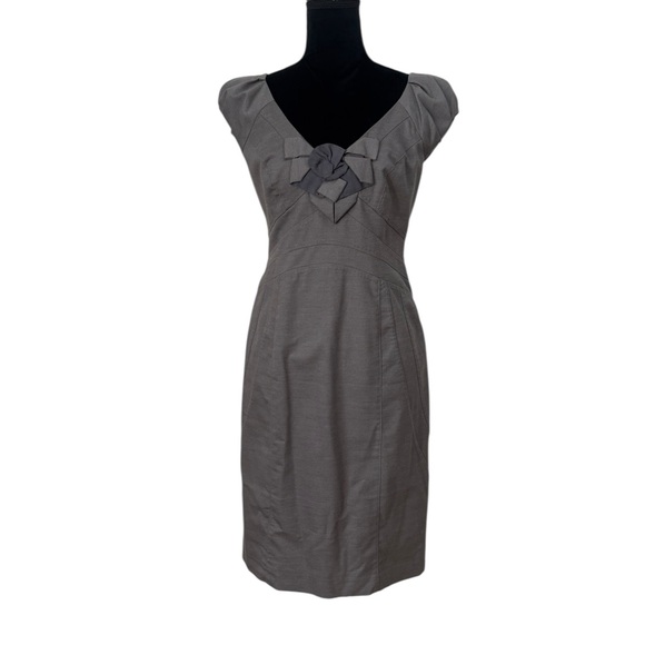 Rebecca Taylor short sleeve grey minimalist contemporary modern glam dress size8 - Picture 2 of 14